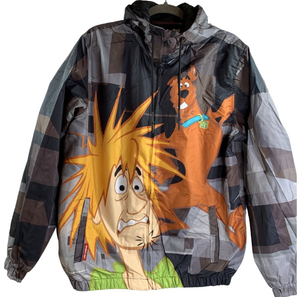 Members Only Unisex Scooby Doo Full Zip Hooded Windbreaker Jacket Size Large NWT